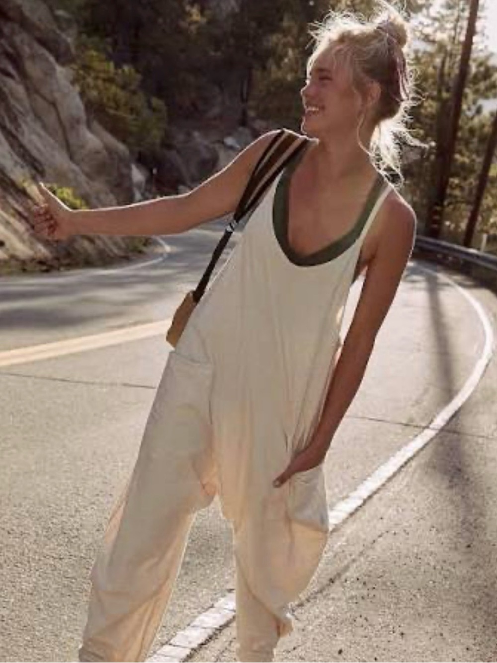 Free People Movement Hot Shot Onesie in Oatmeal Heather Size L